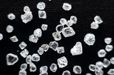 Collection of rough diamonds in diamond displays at De Beers Group offices Calgary 520 credit Ben Perry slash Armoury Films slash De Beers